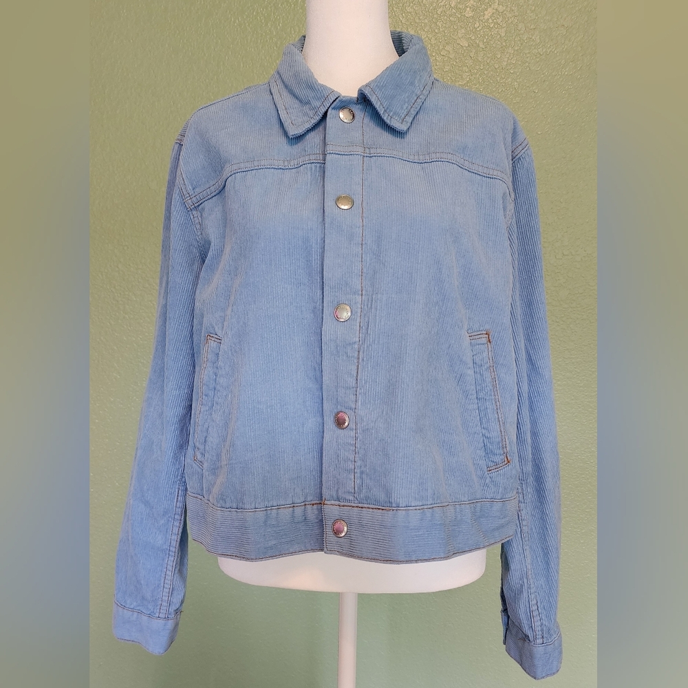 PacSun Corduroy Baby Blue Jacket Size Large